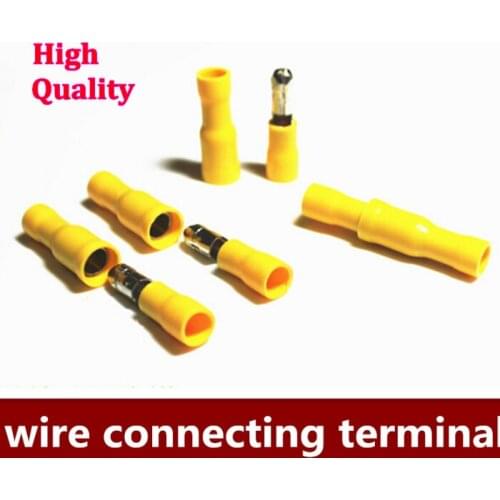 Hot sale 200PCS/LOT 100pairs/lot Yellow Bullet Connector Insulated Crimp Terminals for Electrical & Wiring