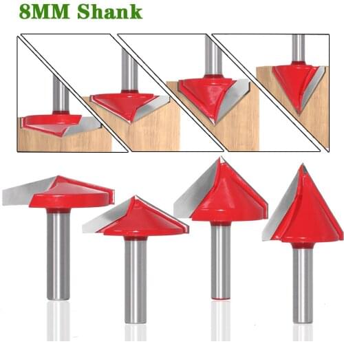 8mm Shank V Shape Groove Router Bits CNC Solid Carbide End Mill 60 90 120 150 Degree Woodworking Milling Cutter Engraving Bits