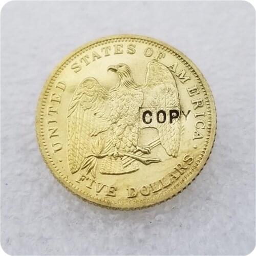 COPY REPLICA USA 1878 $5 Five Dollar Barber Flowing Hair Patterns COPY COIN FREE SHIPPING