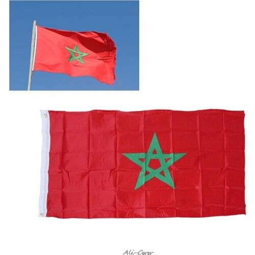 2018 Hot 90*150cm Morocco Flag Banner Hanging Moroccan Indoor Outdoor Home Decoration A89