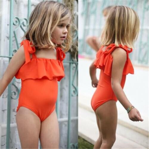 Cute Bandage Baky Kids Girls Swimwear 6M-5T Fits 1 Piece Swimsuit 2019 New Summer Bathing Suit Beachwear Swimming Suit