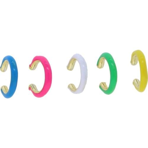 Fashion Neon enamel jewelry no piercing round circle no piercing colorful ear cuff Neon clip on earrings
