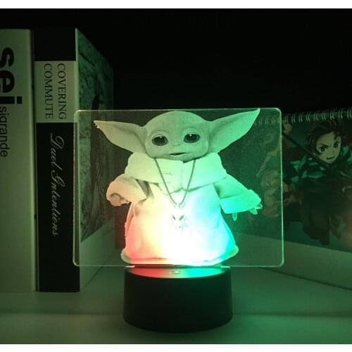 Monster With Long Ears And Necklace 3D Lamp Visual Illusion Acrylic Light Guide Plate for Children Couple Festival Birthday Gift