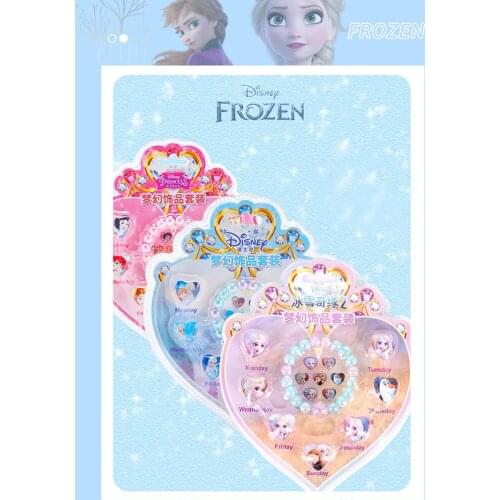 Cartoon Frozen 2 Elsa Anna Pretend Play Toys Makeup Set Bracelet Ring Disney Snow White Princess Sofia Girls Earrings Stickers