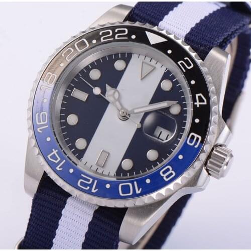 40MM Two Color Dial Sapphire Glass Ceramic Bezel Seeing Case Back MIYOTA 8215 Automatic Mens Wristwatch