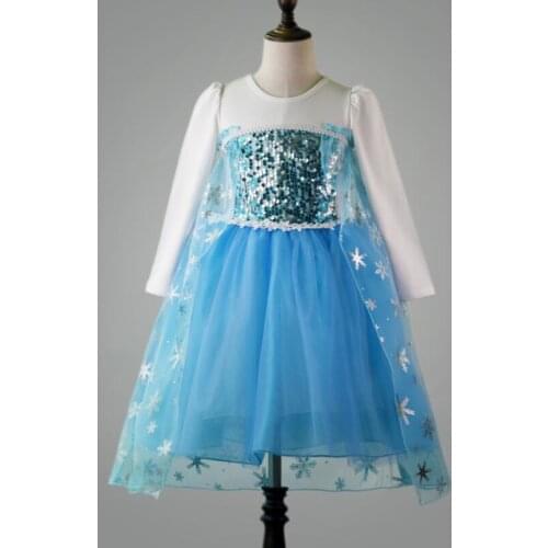 New 2018 girls party elsa dresses,Children clothes,spring autumn 100% cotton girl princess dress kids dresses for girls 3T-8T