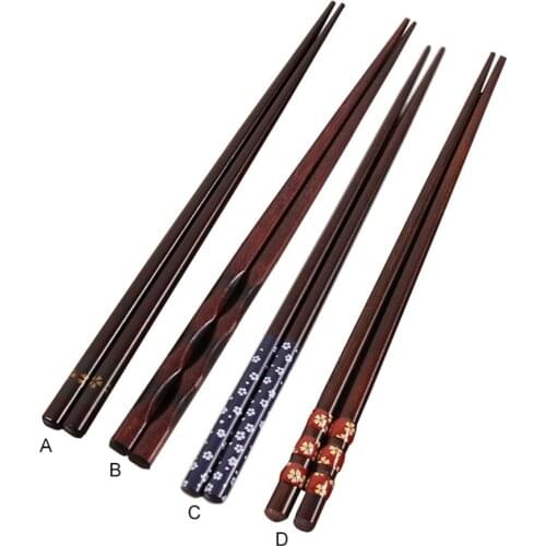 Japanese Style Chopsticks Wooden Sushi Pointed Reusable Holder Stand Eating Ware Chop Sticks Natural Handmade Tableware 2021 New