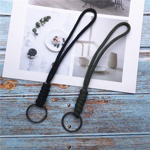 Paracord Braided Woven Keychain lanyard Wrist Rope Anti-lost Rope Strap Key Ring Tactical Survival Tool Backpack Buckle