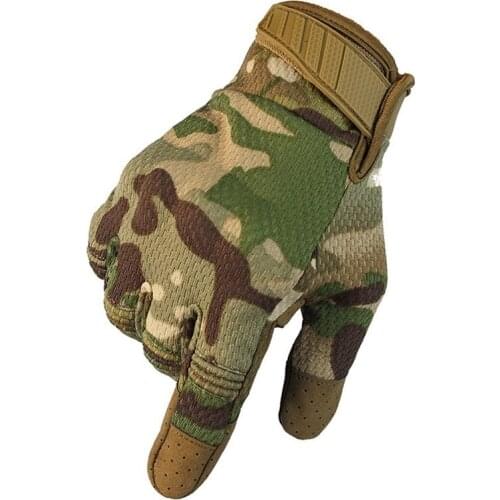 Breathable Nylon Training Army Tactical Gloves Outdoor Rock Climbing Riding Sports Fitness Hiking Wearproof Full Finger Mittens