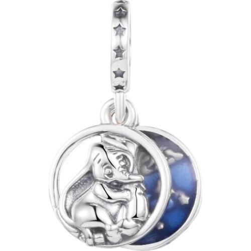 Authentic 925 Sterling Silver Dumbo Sweet Dreams Dangle Charms Beads Fits Original Pandora Bracelet DIY Jewelry Making Berloque