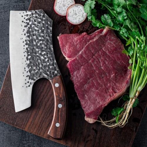 Hand Forged Chef Knife High-carbon Steel Kitchen Knives Meat Cleaver Slicing Choppiong Butcher knife