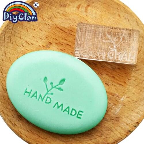 Handmade Soap Making Stamp DIY Clear Olive Leaf Natural Soap Stamps With Handle Acrylic Stamp Custom 3Z0517HM