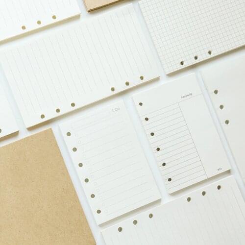 A5 A6 A7 Creative 6 Holes Planner Filler Papers for Filofax Office School Spiral Notebook Filler Paper Binder Inner Pages