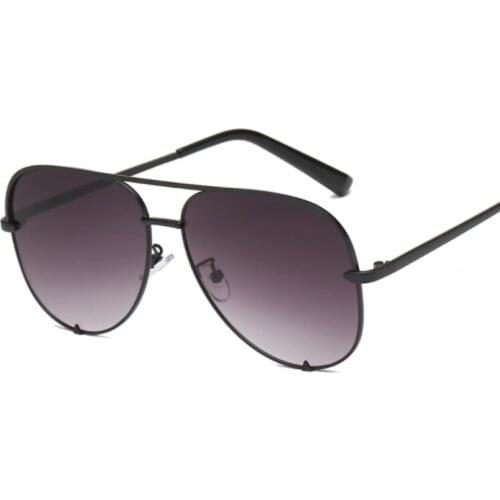 Vintage Black Pilot Sunglasses Women Men Luxury Brand Designer Sun Glasses Female Big Frame Gradient Fashion Oculos De Sol