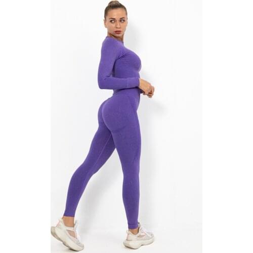 Sportswear Yoga Set Gym Clothing Tracksuit Long Sleeve Crop Top High Waist Seamless Leggings Female Fitness Sports Short Suit