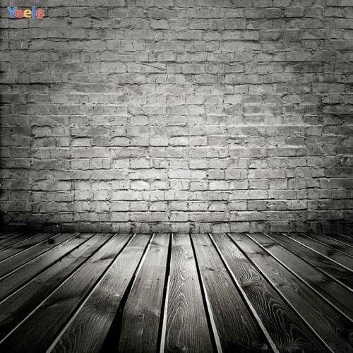 Yeele Dark Grey Brick Wall Grunge Wooden Board Portrait Wedding Photography Backgrounds Photographic Backdrops For Photo Studio