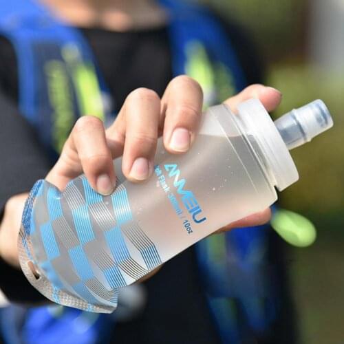 300ml Water Bottles TPU Soft Food-grade Flasks Collapsible Running Flasks for Hydration Pack Backpack Hiking Cycling