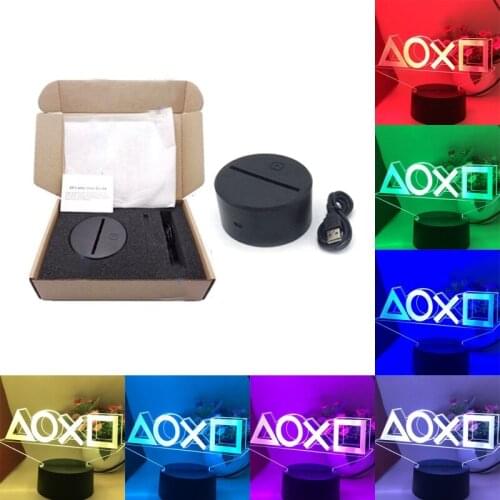 Creative 3D Illusion Game Icon Atmosphere Neon LED Night Light Dimmable Bar Club