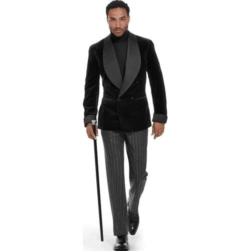 High Quality Double-Breasted Groomsmen Shawl Lapel Groom Tuxedos Men Suits Wedding/Prom Best Man Blazer ( Jacket+Pants+Tie) A97