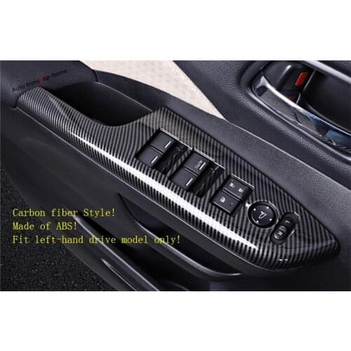 Yimaautotrims Inner Car Door Armrest Window Switch Control Panel Cover Trim 4 Piece Fit For Honda CRV CR-V 2013 - 2016 ABS