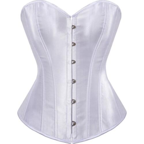 Womens Corset Bustier Satin Sexy Plus Size Gothic Lace Up Boned Gorset Top Shapewear Classic Clubwear Party Club Night Corselet