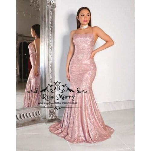 Sparkly Sequined Mermaid Long Prom Dresses 2K20 Plus Size Backless Black Girls African Prom Slay Wear 2020 Formal Party Gowns