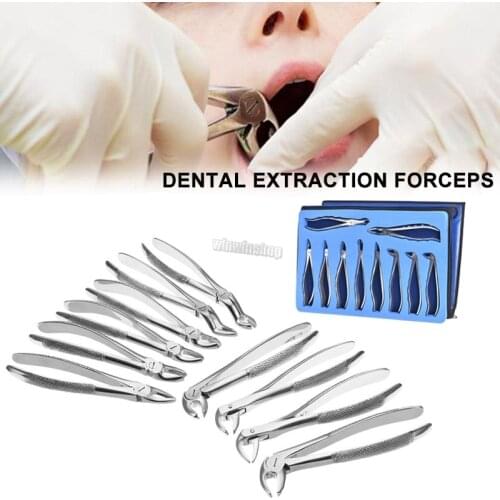 1Set Stainless Steel Dental Adult Tooth Extraction Plier Forcep Dental Orthodontic Surgical Tool Instrument