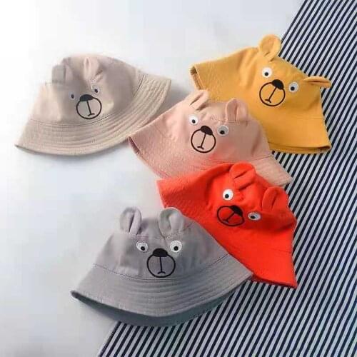 2021 NEW Cute Baby Hat Spring Summer Cartoon Kids Hat for Girls Boys Bucket Hat Cotton Unisex Kids Accessories Children Cap 1 PC