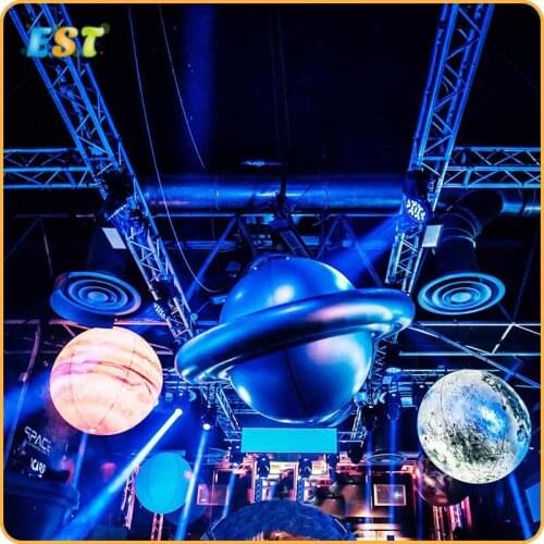 10 pieces LED lighting giant inflatable planet balloons earth moon Jupiter Saturn Uranus Neptune Mercury Venus ufo for party
