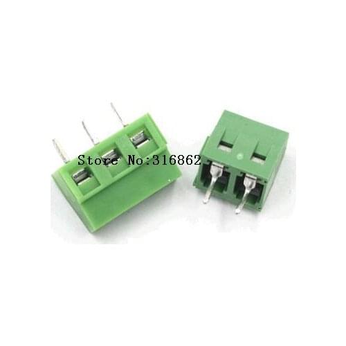 20PCS/Lot KF3.96-3P 2P KF3.96 3P 2P KF396 KF350 Screw 2Pin 3Pin 3.96mm Straight Pin PCB Screw Block Blue