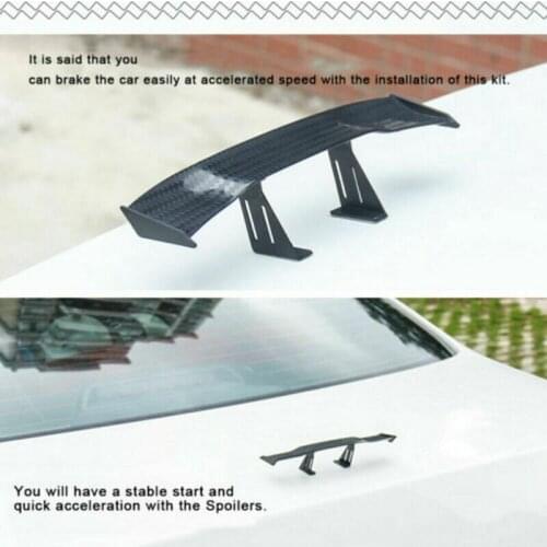 2020 Universal Mini Carbon Fiber Pattern Spoiler Car Rear Tail Wing Auto Exterior Decoration Accessories 6.7 Inch