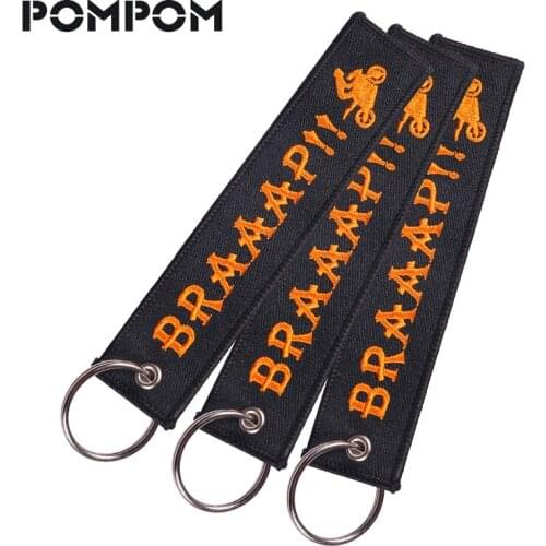 3PC/LOT BRAAAP Keychains For Motorcycle and Special lugguage Tags Keyring Key OEM ATV Car Keychain READY TO RACE Keyring Jewelry