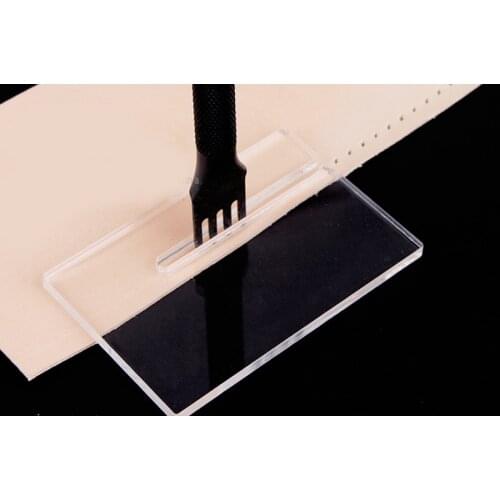 Acrylic plate for helping leather hole punches DIY Hand Perforated Round Stitching Punch Tools Hole Cut Leather Punching Tool
