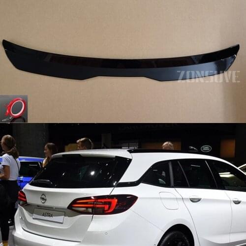 Use For Opel Astra 2019 2020 Year Roof Spoiler Carbon Fiber Look Accessories Body Kit Factory Style