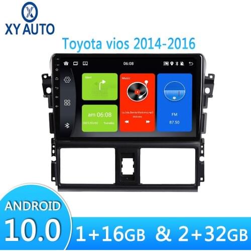 Android 10.0 Car Radio For Toyota Vios 2014-2016 Car Multimedia HD Video Player Stereo Autoradio GPS Bluetooth WiFi Navigation