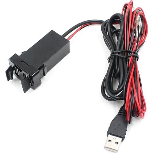 VODOOL Dual USB Car Charger Power Adapter For Fuse Cell Phone Charger 2.1A Socket USB Audio Input Socket for Toyota Hilux VIGO