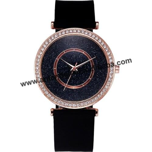 New Fashion Powder Dot Watches Rose Gold Plated Crystal Womens Bracelet Dress Quartz Watch Casual Women Dress Watch Wristwatch