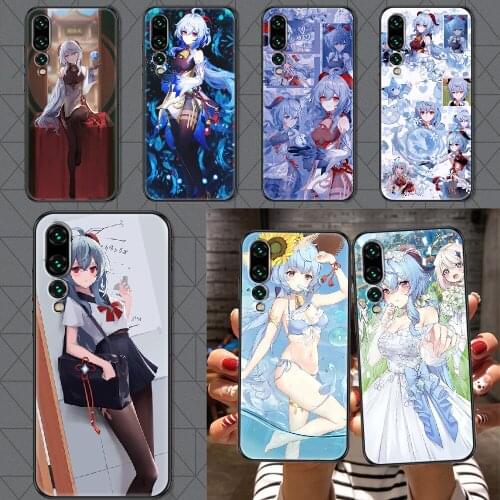 Genshin Impact Ganyu Phone case For Huawei P Mate P10 P20 P30 P40 10 20 Smart Z Pro Lite 2019 black tpu cell cover art hoesjes