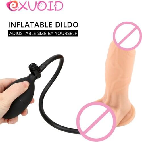 EXVOID G Spot Massager Anal Plug Pump Big Butt Plug Realistic Penis Sex Toys For Women Inflatable Dildo Flesh Huge Sexy Products