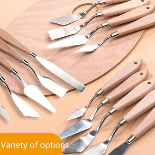 EZONE Stainless Steel Oil Painting Knives Artist Crafts Spatula Palette Knife Oil Painting Mixing Knife Scraper Art Tools