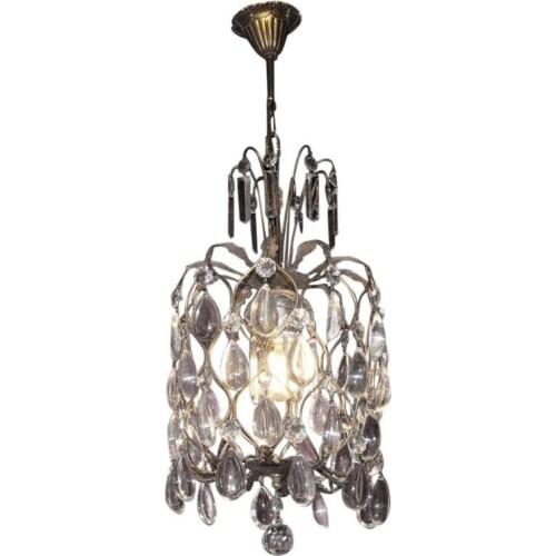 French retro crystal chandelier porch aisle lighting creative corridor cloakroom bedroom small ceiling lamp crystal lamp