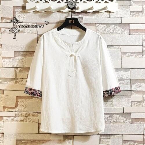 New Kimono Japanese Men Short Sleeve Shirt T-shirt Embroidered Harajuku Yukata Haori Cardigan Summer Asian Male Casual Costume