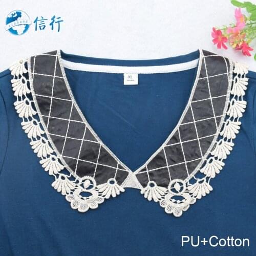 Lace false collar beige embroidered fake lace collar trim diy women applique sewing supplies african guipure lace collars#3645