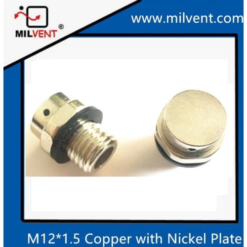 Copper with nickel plate M12*1.5 screw in vents breather vent plug air vent plug waterproof and vent