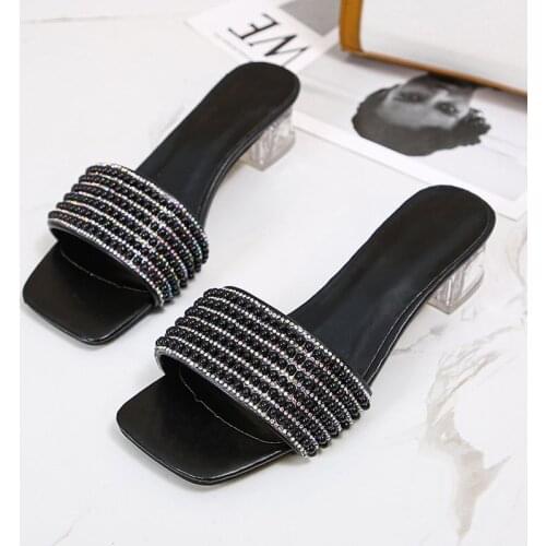 Fashion Women Sandals High Heels 1.97 Inches Beautiful Pearl Sexy Slippers(Size 35-45