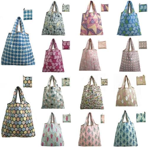 2019 New Lady Foldable Recycle Shopping Bag Eco Reusable Shopping Tote Bag Floral Fruit Bunny Vegetable Grocery