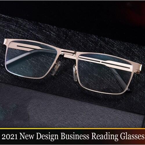 New Design Business Ultra-light Hollow Temples Anti-blu Lenses Reading Glasses +0.75 +1 +1.25 +1.5 +1.75 +2 +2.25 +2.75 to +4
