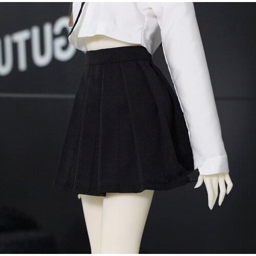BJD doll clothes suitable for 1-3 1-4 1-6 size simple and versatile black pleated skirt skirt doll accessories