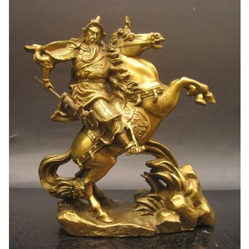 Wholesale bronze factory Copper crafts Good copper guan gong buddha decoration long lucky mammographies