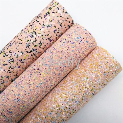 Onefly Mixed Colors Glitter Leather, Glitter Fabric Sheets For Bow DIY handbags shoes BQ019